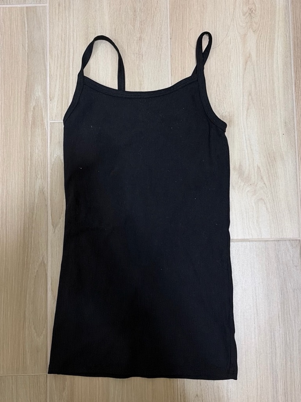 Black Ribbed Spaghetti Strap Tank Top - Classic Women's Essential